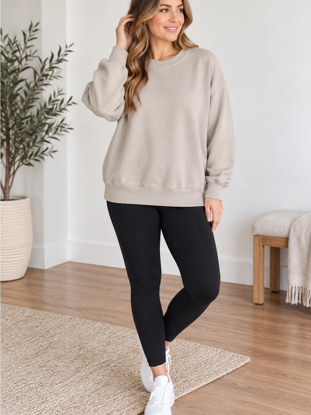 Abercrombie & Fitch Soft A&F Neutral Oversized Sweatshirt M
